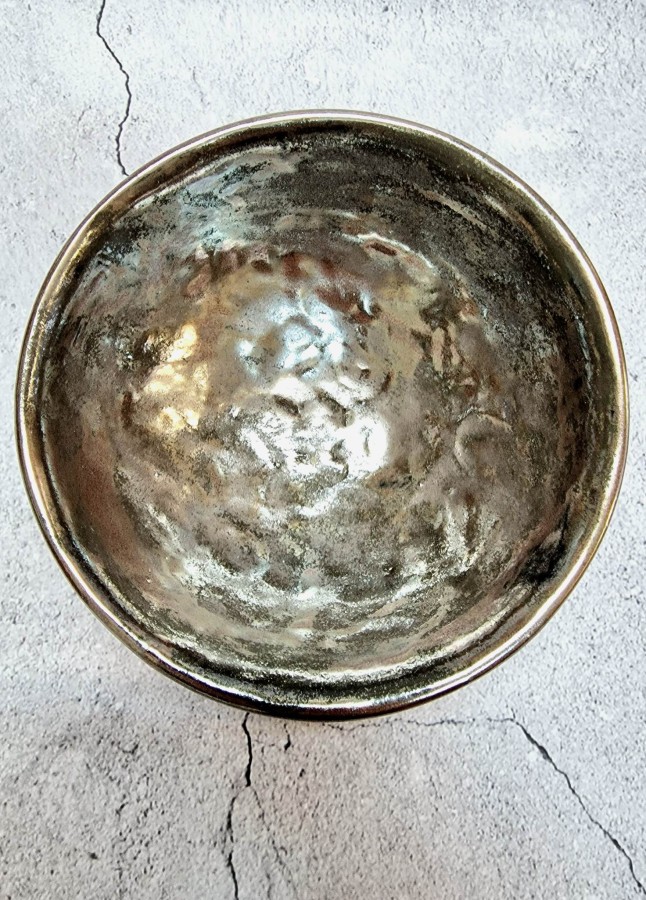 Silver ceramic container