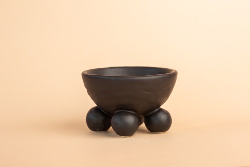 Black matt ceramic container 