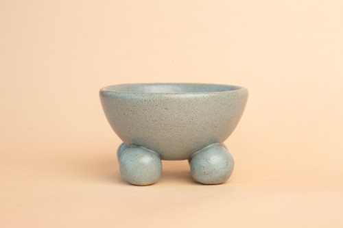 Bluish gray ceramic container