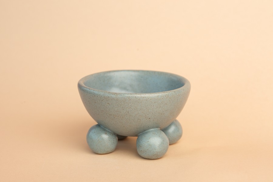 Bluish gray ceramic container